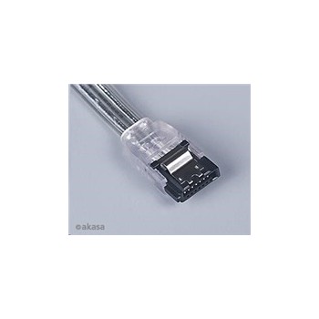 AKASA kabel SATA2 datový kabel k HDD,SSD a optickým mechanikám, stříbný, 1m