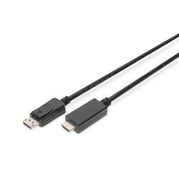 Kabel adapter DisplayPort 1.2 z zatrzaskiem 4K 60Hz UHD Typ DP/HDMI A M/M 1m Czarny