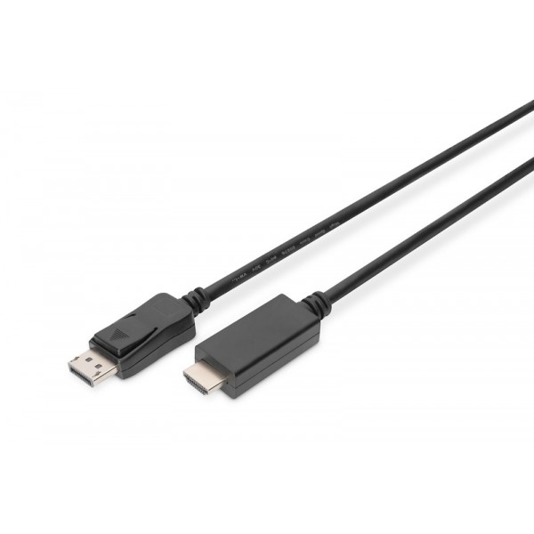 Kabel adapter DisplayPort 1.2 z zatrzaskiem 4K 60Hz UHD Typ DP/HDMI A M/M czarny 2m Kabel adapter DisplayPort 1.2 z zatrzaskiem 4K 60Hz UHD Typ DP/HDMI A M/M czarny 2m