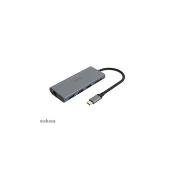 AKASA adaptér USB Type-C 9-in-1 Dock (PD Type-C, HDMI, VGA, 3 x USB 3.0 Type-A, RJ45, SD and Micro SD Card Reader)