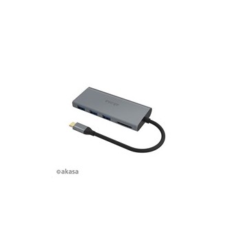 AKASA adaptér USB Type-C 9-in-1 Dock (PD Type-C, HDMI, VGA, 3 x USB 3.0 Type-A, RJ45, SD and Micro SD Card Reader)