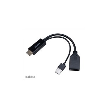 AKASA kabel redukce HDMI na DisplayPort, with USB power cable 4K@60Hz, 25cm