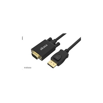 AKASA kabel DisplayPort na VGA, pozlacené konektory, 2m