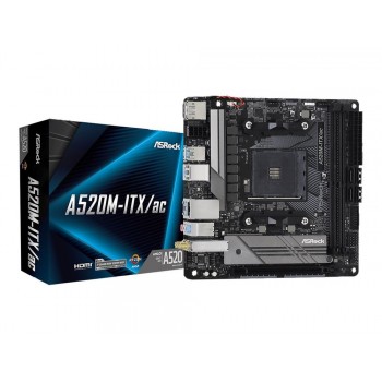 ASRock A520M-ITX/ac - Motherboard - Mini-ITX - Socket AM4 - AMD A520