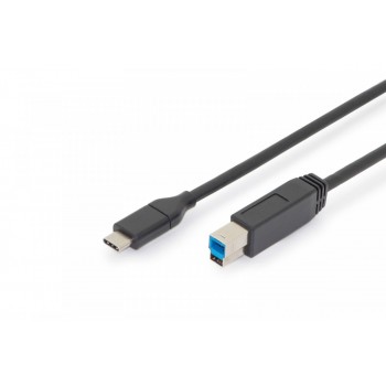 Kabel połączeniowy USB 3.0 SuperSpeed 5Gbps Typ USB C/B M/M Power Delivery 1m Czarny