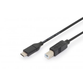 Kabel polaczeniowy USB 2.0 HighSpeed Typ USB C/B M/M, Power Delivery, czarny 1,8m