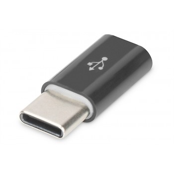 Adapter USB 2.0 HighSpeed Typ USB C/microUSB B M/Ż Czarny