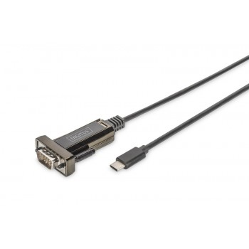 Kabel Adapter USB 2.0 HighSpeed Typ USB C/RS232 M/Ż czarny 1m
