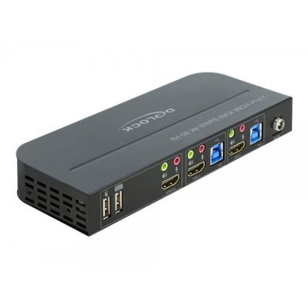 Delock HDMI KVM Switch 4K 60 Hz with USB 3.0 and Audio - KVM-/Audio-/USB-Switch - 2 Anschlüsse Delock HDMI KVM Switch 4K 60 Hz with USB 3.0 and Audio - KVM-/Audio-/USB-Switch - 2 Anschlüsse