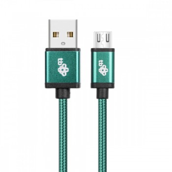 Kabel USB-Micro USB 1.5 m zielony sznurek