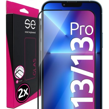 smart engineered 2x3D Tempered Glass Screen Protector for Apple iPhone 13/13 Pro black/transparent