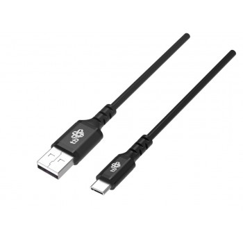 Kabel USB-USB C 2m silikonowy czarny Quick Charge