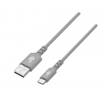 Kabel USB-USB C 2m silikonowy szary Quick Charge