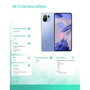 Smartfon Mi 11 Lite 8+128 5G Bubblegum Blue nowa edycja