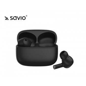 Słuchawki bezprzewodowe Savio TWS ANC-102 BT 5.0 z aktywną redukcją szumów, mikrofonem i power bankiem