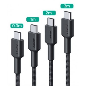 CB-CD37 zestaw 4 szt. nylonowych kabli Quick Charge USB C -USB C 0.3m 1m 2m 3m 4 szt. 5 Gbps 3A 60W PD 20V