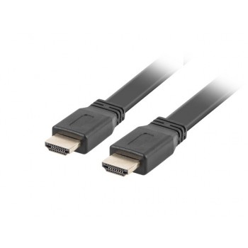 Kabel HDMI-HDMI M/M v2.0 0.5m czarny płaski