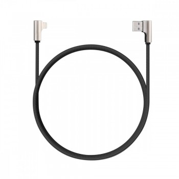 CB-BAL6 Black 90° nylonowy kątowy kabel Quick Charge USB-Lightning 1.2m Wtyki 90 stopni