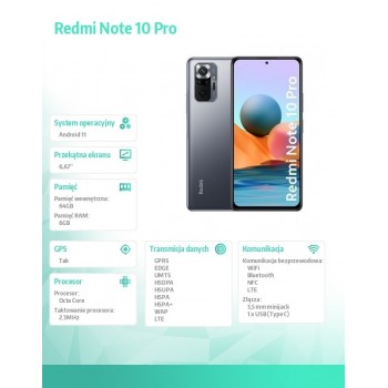 Smartfon Redmi Note 10PRO 6+64 Onyx Gray