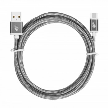 Kabel USB-USB C 1.5m szary sznurek