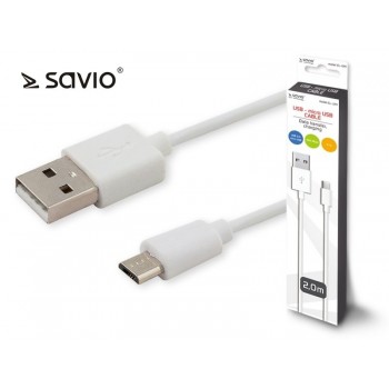 Kabel USB - micro USB 2.1A, 2m SAVIO CL-124