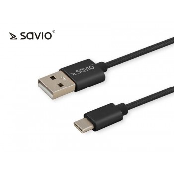 Kabel USB - USB typ C 2.1A, 2m SAVIO CL-129