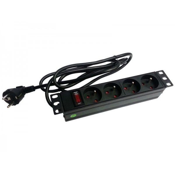 Listwa zasilająca 10" 4xCEE 7/5 wtyk CEE 7/7 Listwa zasilająca 10" 4xCEE 7/5 wtyk CEE 7/7