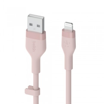 Kabel BoostCharge USB-A do Ligtning silikonowy 2m, różowy