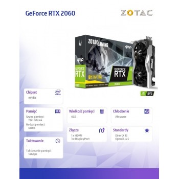 Karta graficzna GeForce RTX 2060 AMP 192bit GDDR6 HDMI/3DP