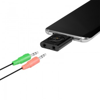 Adapter audio USB-C/M do 2xjack 3.5mm 7.1