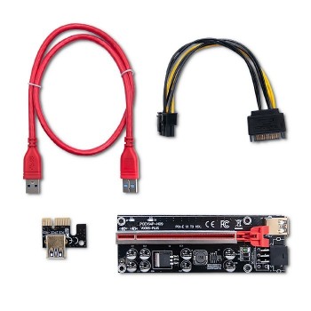 Riser PCI-E 1x - 16x USB 3.0 ver.009S Plus SATA/PCI-E 6 pin