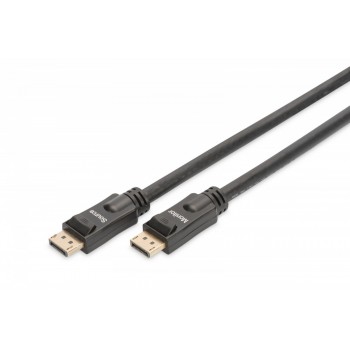Kabel połączeniowy DisplayPort z zatrzaskami 4K 60Hz UHD Typ DP/DP M/M 15m Czarny