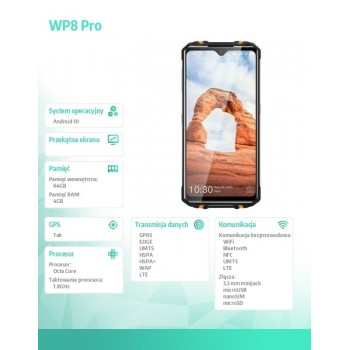 Smartfon WP8 Pro 4/64 NFC 5000 mAh DualSIM Pomarańczowy