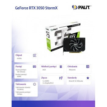Karta graficzna GeForce RTX 3050 StormX 8GB GDDR6 128bit 3DP/HDMI