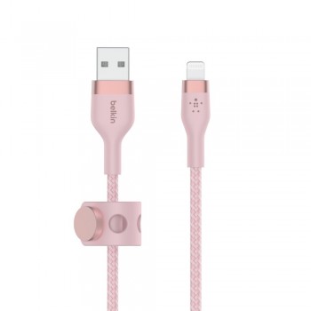 Kabel BoostCharge USB-A do Lightning silikonowy 3m, różowy