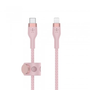 Kabel BoostCharge USB-C/Lightning Silikonowy w oplocie 2m różowy