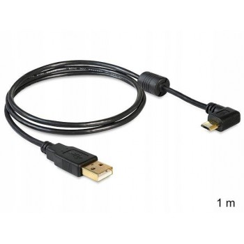 DELOCK 83147 Delock kabel USB micro AM-MBM5P 2.0 kątowy lewy/prawy 90°, 1M, czarny