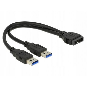 DELOCK 83910 Delock Kabel USB 3.0 Pin header 2 x USB 3.0 AM, 25 cm, wewnętrzny