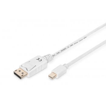 Kabel połączeniowy Displayport 4K 60Hz UHD Typ miniDP/DP M/M biały 1m