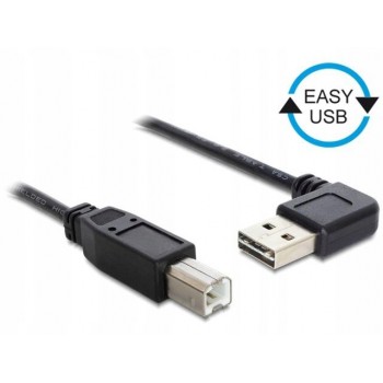 DELOCK 85167 Delock Kabel USB AM-BM 2.0 0.5m Czarny Kątowy Lewo/Prawo USB-A Easy-USB