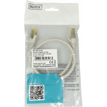 DIGITUS DK-1644-A-005 Kabel Digitus patch-cord S-FTP, CAT.6A, szary, 0,5m, 15 LGW