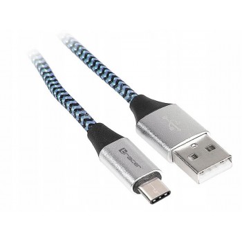 TRACER Kabel USB 2.0 TYPE-C A Male - C Male 1.0m czarno-niebieski