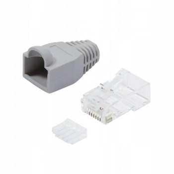 LOGILINK MP0023 LOGILINK - Wtyki RJ45 UTP kat.6 z osłonką - szare,100szt.