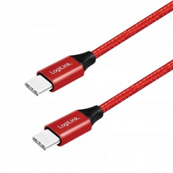 LOGILINK CU0156 LOGILINK - Kabel USB 2.0, USB-C męski na USB-C męski, czerwony, 1 m