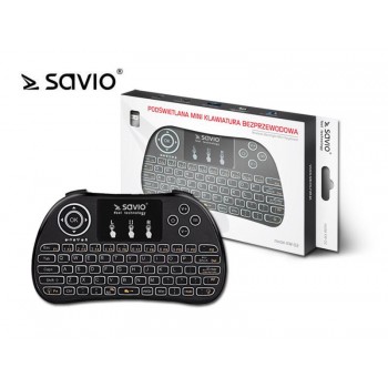 SAVIO KW-02 SAVIO KW-02 Podświetlana klawiatura bezprzewodowa TV Box,Smart TV,konsole,PC