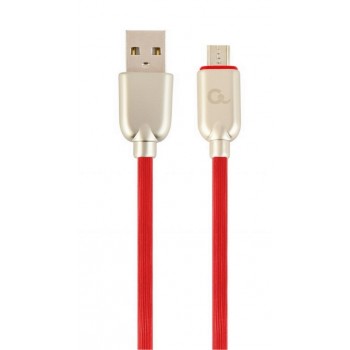 GEMBIRD CC-USB2R-AMmBM-2M-R Gembird kabel micro USB 2.0 AM-MBM5P (metalowe wtyki, kabel gumowany)2m,czerwony