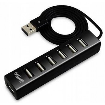 UNITEK Y-2160 black Unitek Hub 7x USB 2.0. mini, czarny, Y-2160
