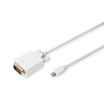 Kabel adapter Displayport 1080p 60Hz FHD Typ miniDP/DVI-D (24+1) M/M 3m Biały