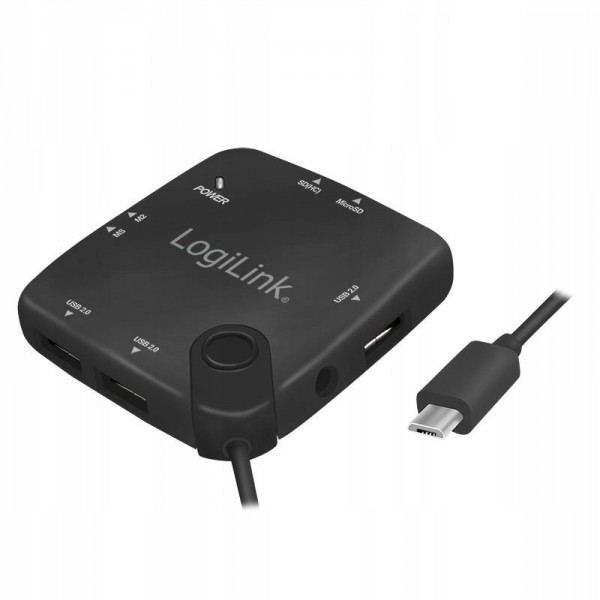 LOGILINK UA0345 LOGILINK - Hub wielofunkcyjny i czytnik kart OTG (On-The-Go) Micro-USB LOGILINK UA0345 LOGILINK - Hub wielofunkcyjny i czytnik kart OTG (On-The-Go) Micro-USB