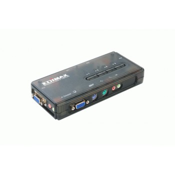 Edimax PS/2 4 Ports KVM Switch with 4 Cables and Audio/Mic Support